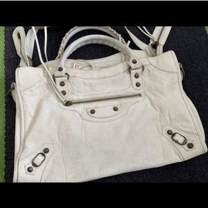 Balenciaga off white lambskin city bag